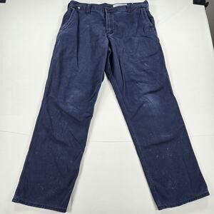 Carhartt Flame Resistant Rugged Relaxed Fit Canvas‎ Work Navy Pants Size 36